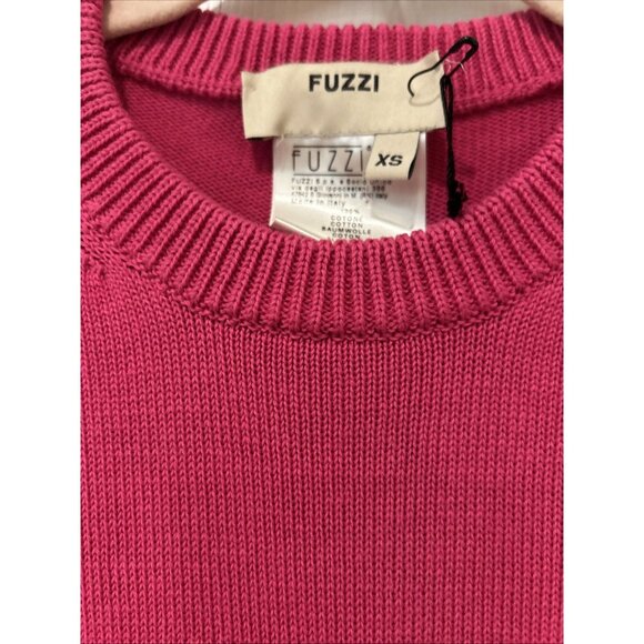 Fuzzi Gambucci Womens Sweater Caipi Roska Puff‎ Sleeve Pink Cotton XS NWT Italy - Picture 3 of 9
